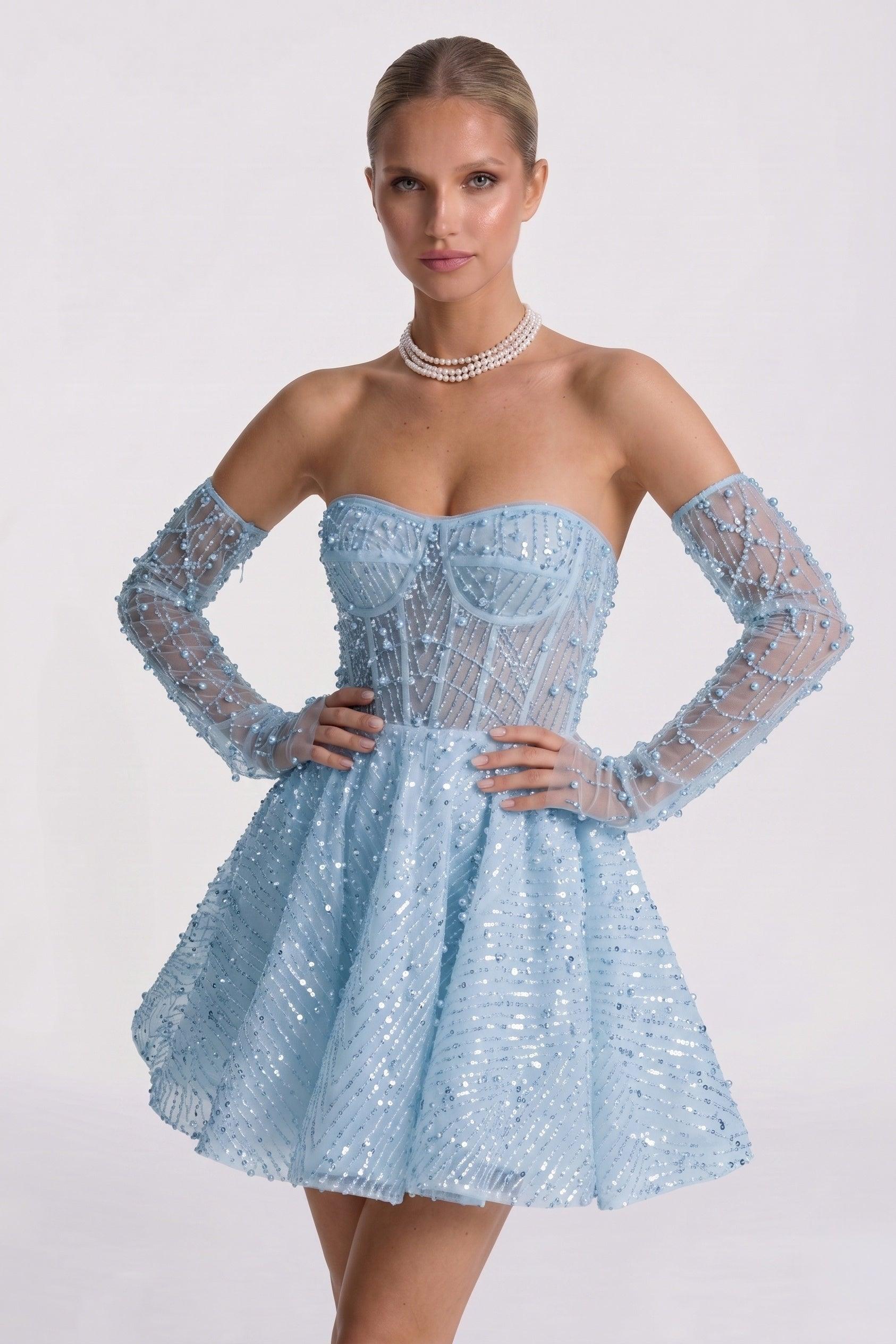 A-Line Mini Lace Little White Dresses CG0327CW - 15 Days / Blue / US0-UK2-EUR30 - COCOMELODY